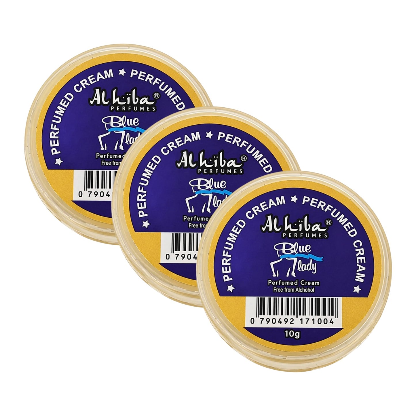 Alhiba Blue Lady Perfume Body Cream 10g Pack of 3