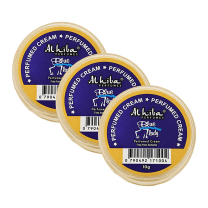 Alhiba Blue Lady Perfume Body Cream 10g Pack of 3