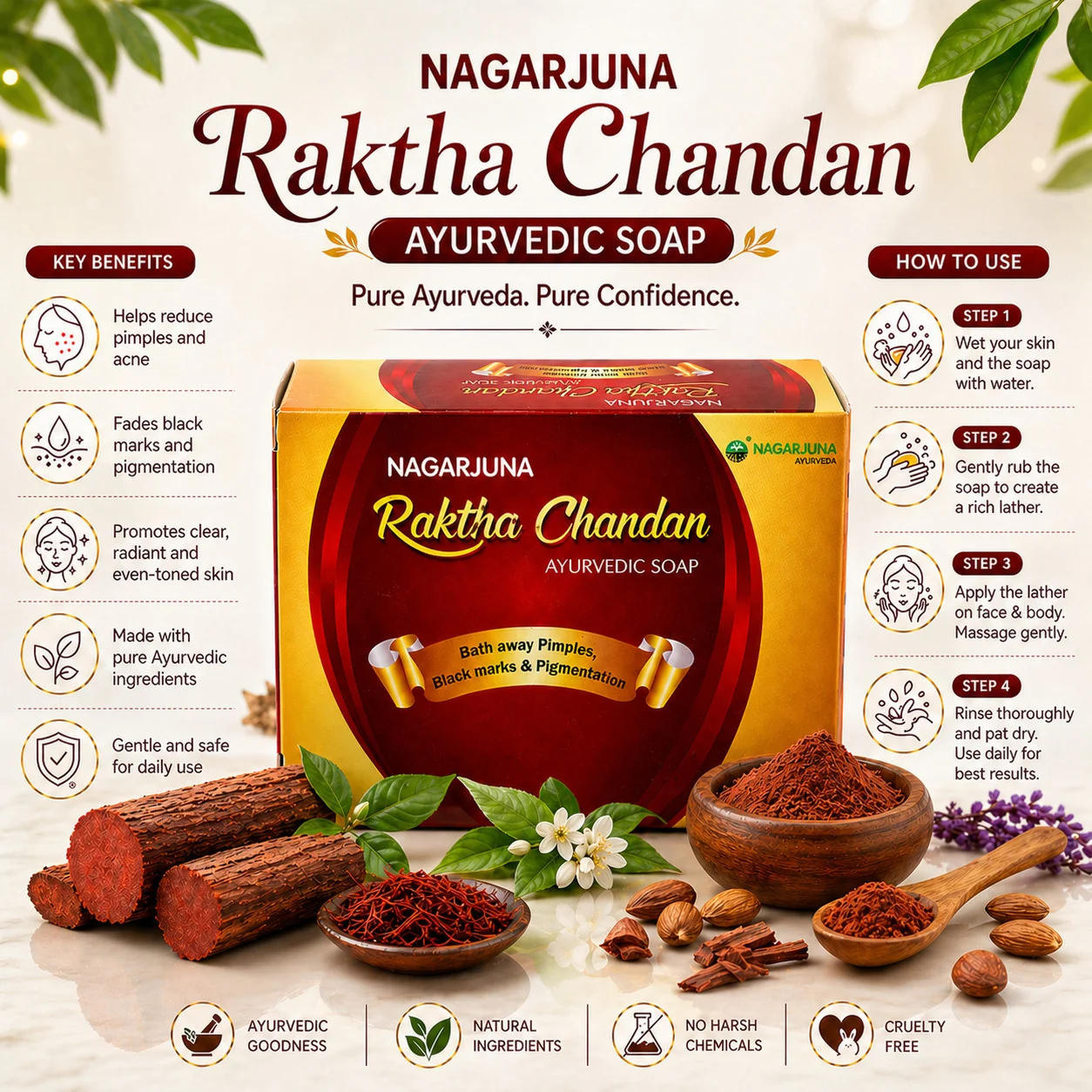 Nagarjuna Raktha Chandan Ayurvedic Soap 75g