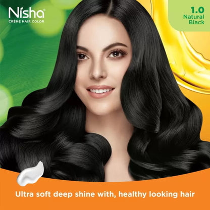 Nisha Bright Long Lasting 1 Natural Black Hair Color 40ml