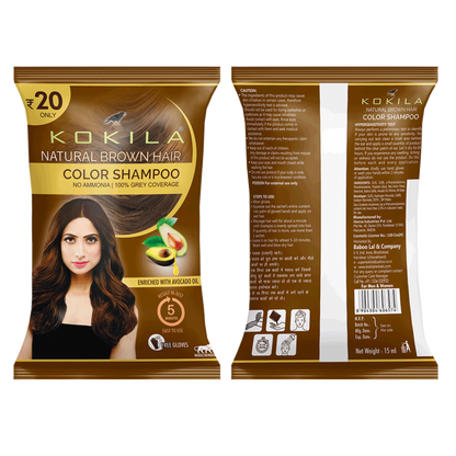 Kokila Natural Brown Hair Color Shampoo 15ml