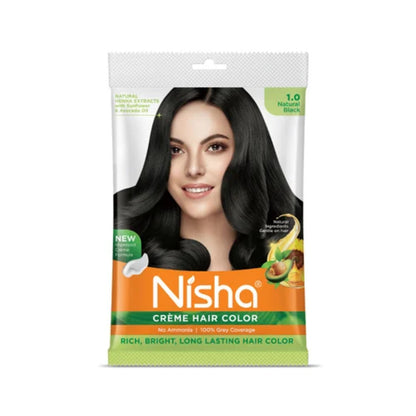 Nisha Bright Long Lasting 1 Natural Black Hair Color 40ml