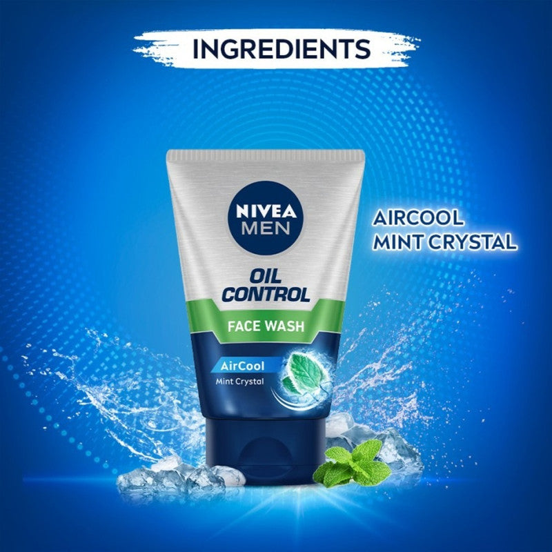 Men Oil Control Nivea AirCool Mint Crystal Face Wash 50g