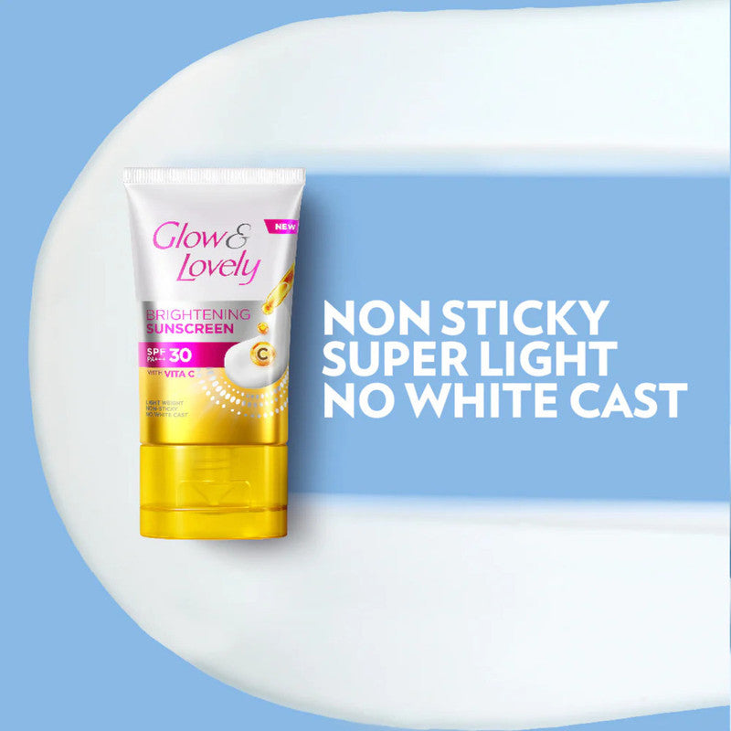 Glow & Lovely Brightening Sunscreen SPF 30 PA+++Face Cream 30G (Pack of 2)