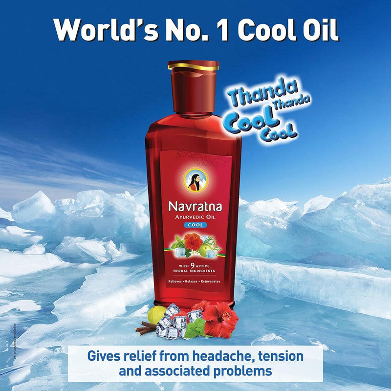 Herbal Ayurvedic Cool Navratna Oil - (180ml)