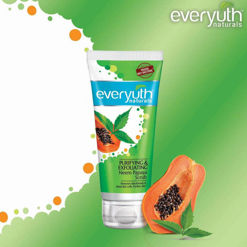 Everyuth Naturals Purifying & Exfoliating Neem 100g Papaya Scrub, Pack of 2