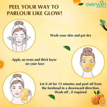 Everyuth Naturals Natural Glow Orange Peel-off Mask, Pack of 2 - 50g