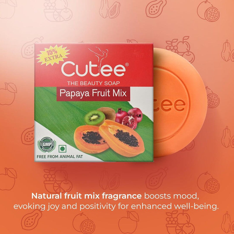 Cutee The Beauty Papaya Fruit Mix Soap - Pack Of 1 (100g)