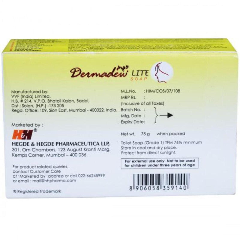 Dermadew Lite Moisturising Soap - 75g (Pack Of 3)