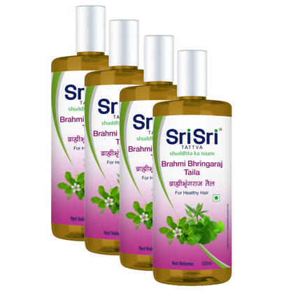 Sri Sri Brahmi Bhringaraj Taila For Hair Oil - 100ml (Pack Of 4)