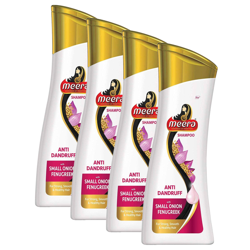 Meera Anti Dandruff With Onion Fenugreek Shampoo - 180ml (Pack of 4)