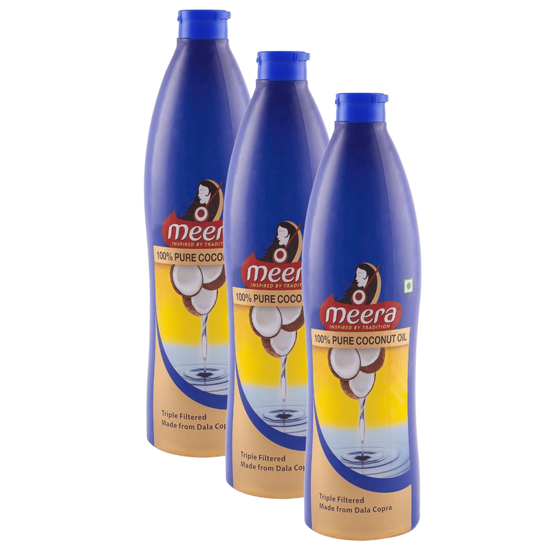 Meera Pure Coconut Oil - 500ml (Pack Of 3)