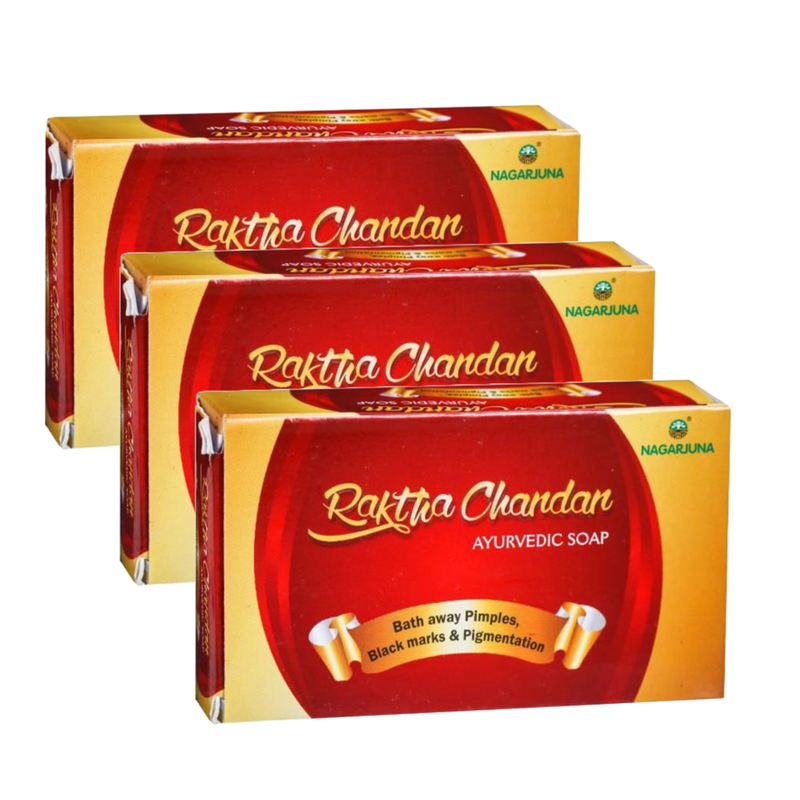 Nagarjuna Raktha Chandan Ayurvedic Soap (75g) (Pack of 3)