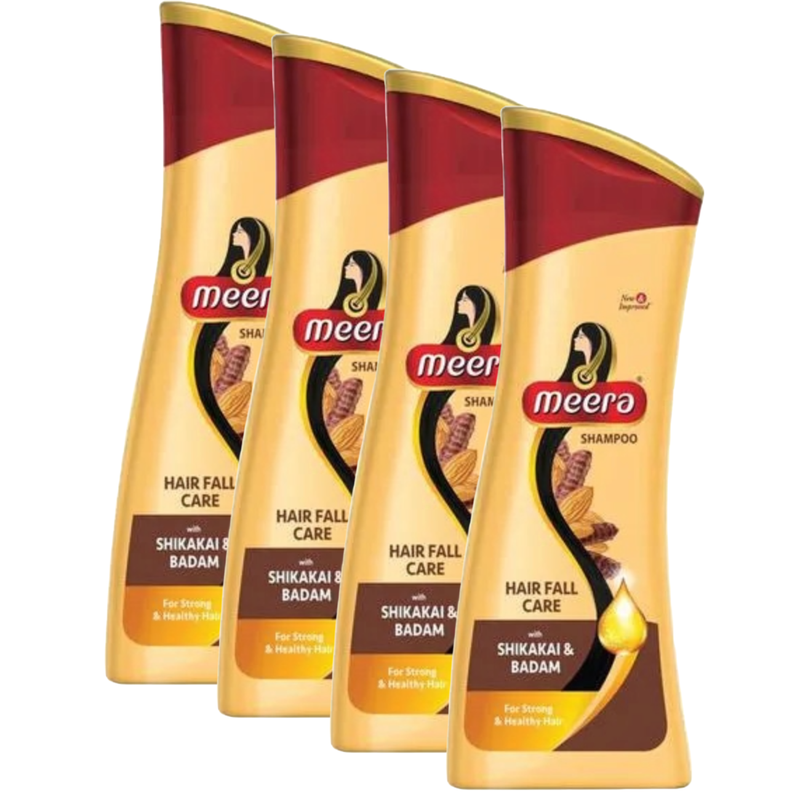 Meera Shikakai & Badam Hairfall Care Shampoo - 180ml (Pack of 4) – KartWalk