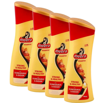 Meera Strong & Healthy Hairfall Care Shampoo - 80ml (Pack of 4)