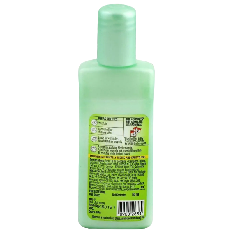 Mediker Anti-Lice Treatment Shampoo - 50 ml (Pack Of 5)