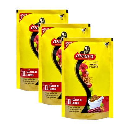 Meera Herbal Hair Wash Powder - 80g (Pack of 3)