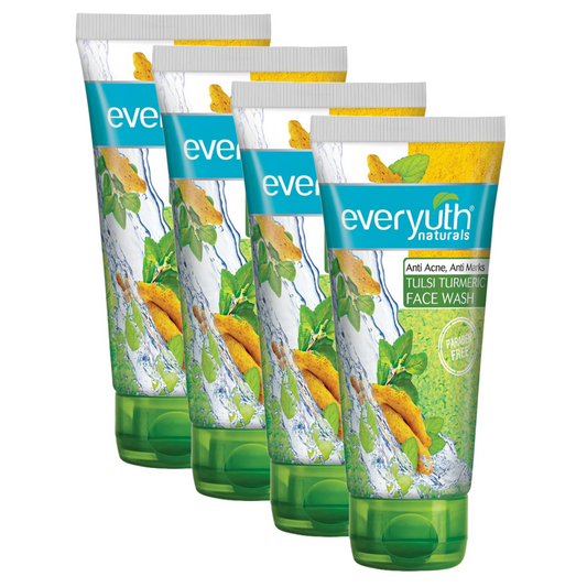 Everyuth Naturals Advanced Clear Beauty Tulsi Turmeric Face Wash, 50g - Pack Of 4