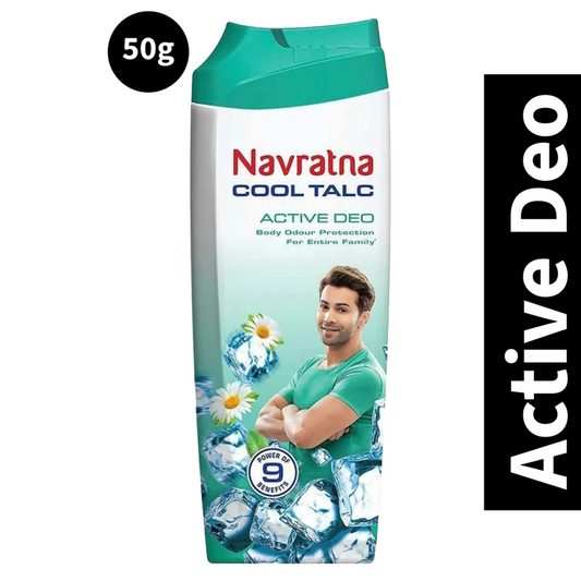 Navratna Herbal Active Deo Cool Talc - (50g)