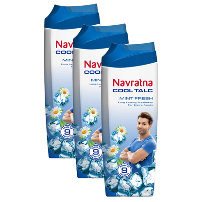 Navratna Mint Fresh Cool Talc - 50g (Pack Of 3)