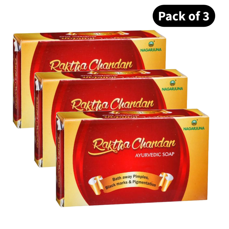 Raktha Chandan Nagarjuna Ayurvedic Soap 75g Pack of 3