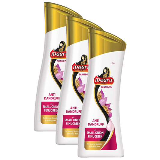 Meera Anti Dandruff With Onion Fenugreek Shampoo - 180ml (Pack of 3)