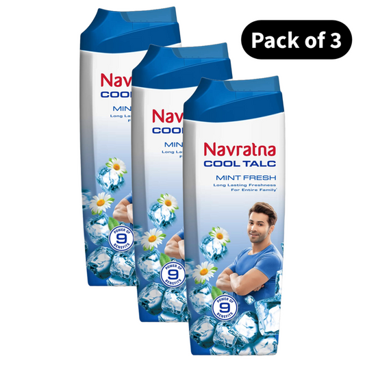 Navratna Mint Fresh Cool Talc - Pack Of 3 (50g)