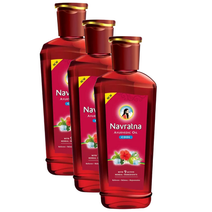 Navratna Ayurvedic Cool Oil - 180ml (Pack of 3)