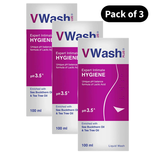 VWash Plus Expert Intimate Hygiene - 100ml (Pack Of 3)