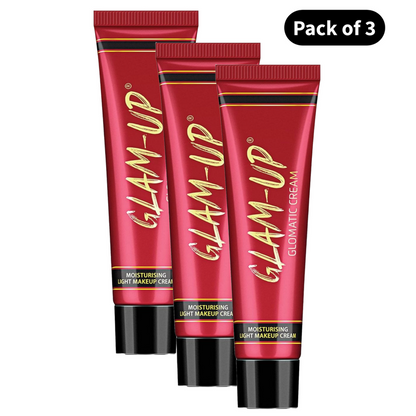 Glam Up Glomatic Light Makeup Face Cream - Pack Of 3 (34gm)