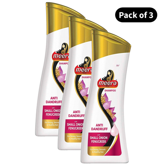 Meera Anti Dandruff Hair Care Shampoo Bottle - Pack Of 3 (180ml)