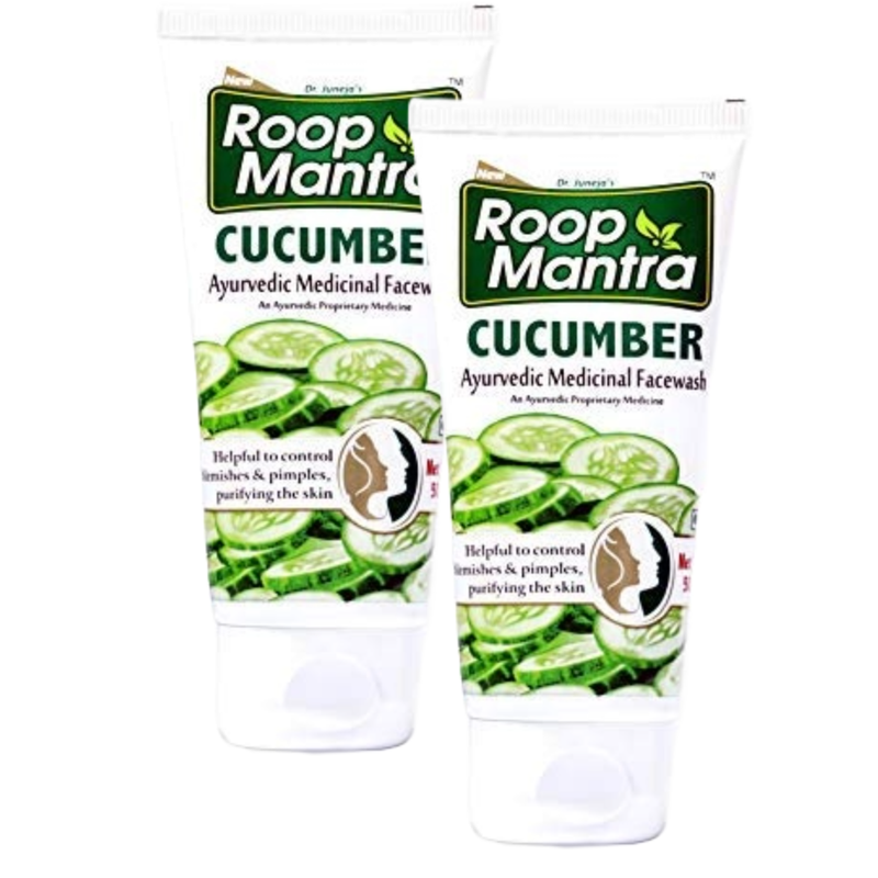 Roop Mantra Cucumber Herbal Face Wash for Men and Women 50ml (Pack of 2)