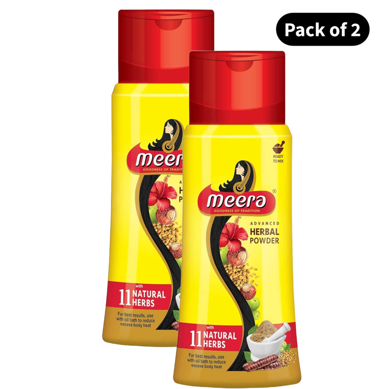 Meera Hair Wash Powder Bottle - Pack Of 2 (150g)