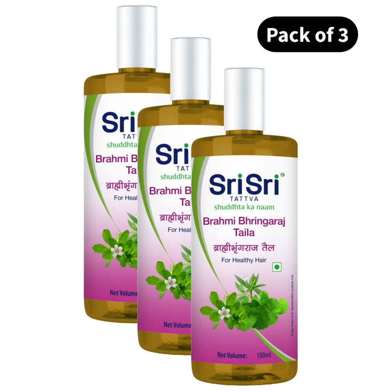 Sri Sri Tattva Brahmi Bhringaraj Hair Oil - Pack Of 3 (100ml)