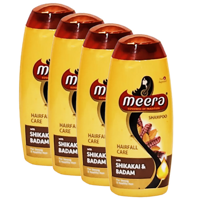 Meera Shikakai And Badam Hairfall Care Shampoo - 45ml (Pack of 4)