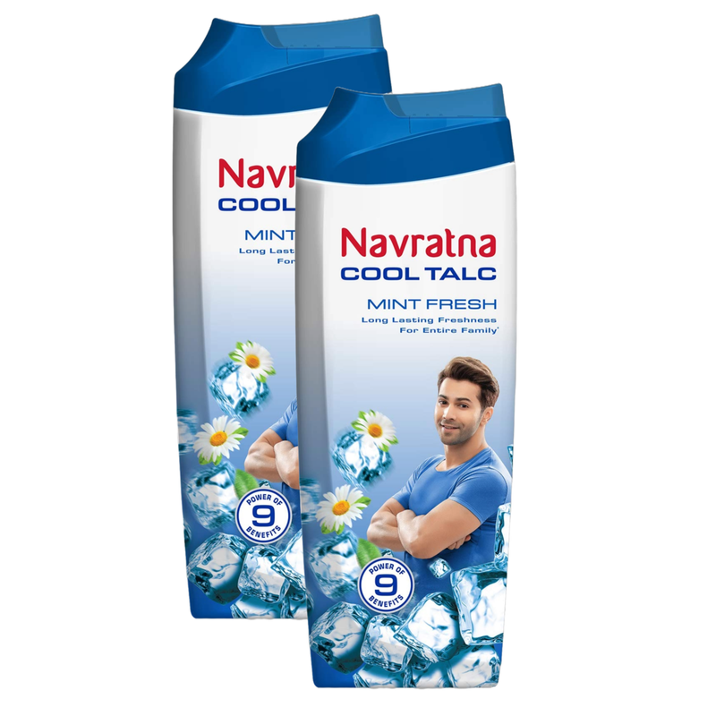 Navratna Mint Fresh Cool Talc - 50g (Pack Of 2)