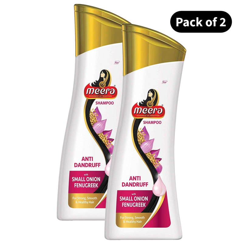 Meera Anti Dandruff Hair Care Shampoo Bottle - Pack Of 2 (80ml)