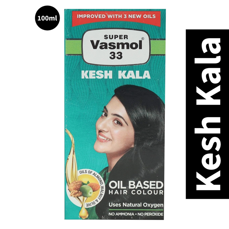 Super Vasmol 33 Kesh Kala Oil Based Hair Colour 100ml (Natural Black)