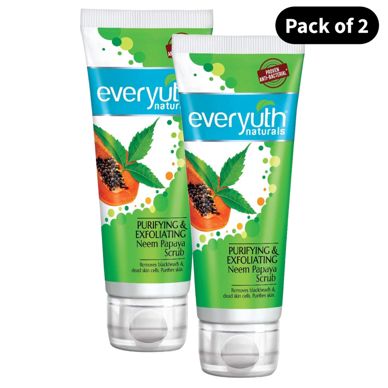 Everyuth Naturals Purifying & Exfoliating Neem Papaya Scrub 100g Pack of 2