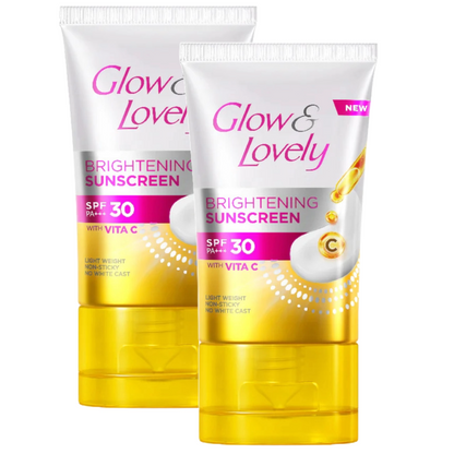 Glow & Lovely Brightening Sunscreen SPF 30 PA+++Face Cream 30G (Pack of 2)