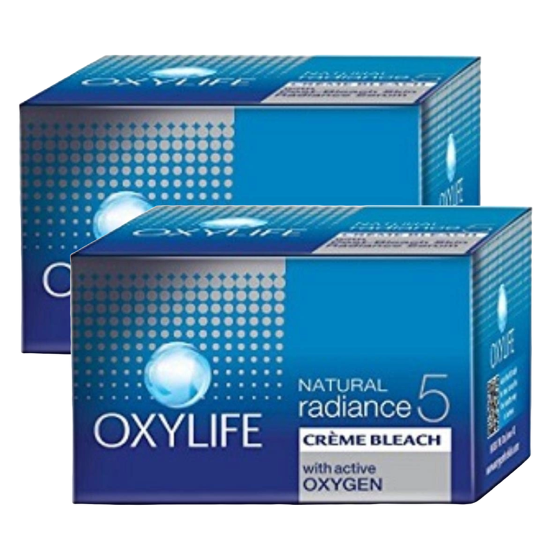 Oxylife Natural radiance 5 Creme Bleach All Skin Type - 27gm Pack Of 2