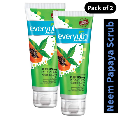 Everyuth Naturals Purifying & Exfoliating Neem 100g Papaya Scrub, Pack of 2