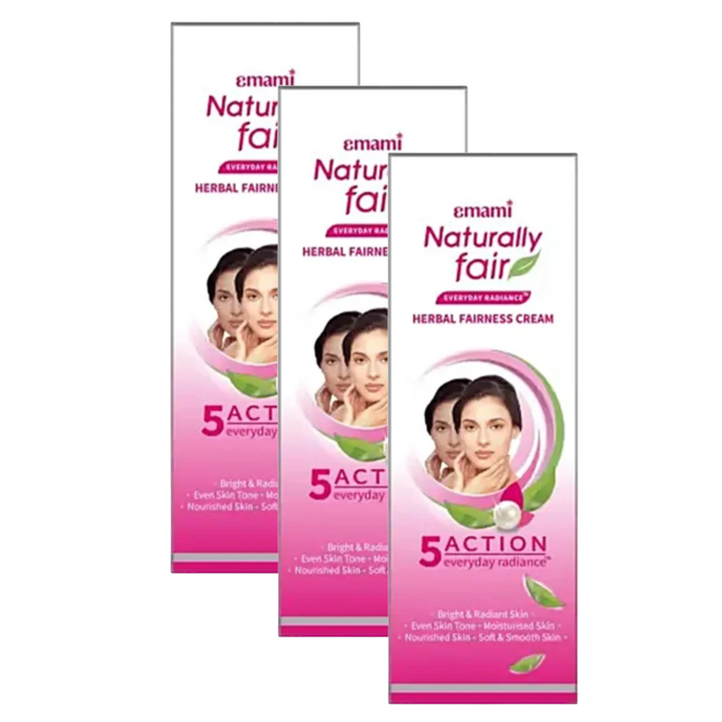 Emami Naturally Fair Everyday Radiance Herbal Fairness Cream 25ml (Pack of 3)