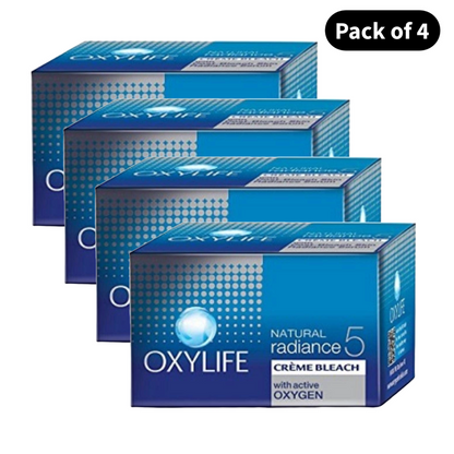 Oxylife Natural radiance 5 Creme Bleach All Skin Type - 27gm Pack Of 4