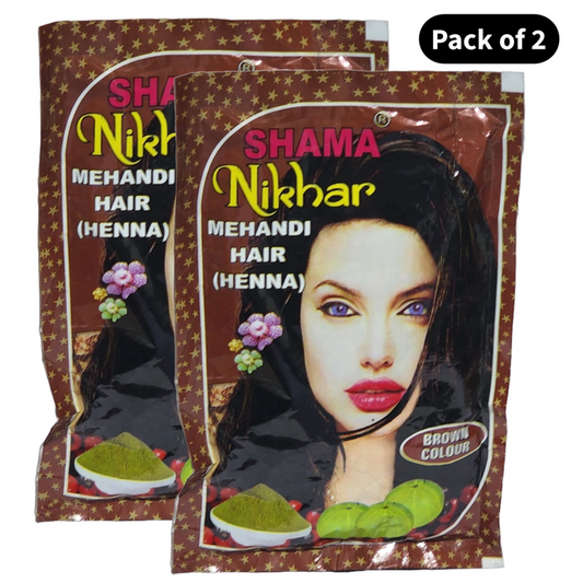 Shama Nikhar Brown Coloured Hair Mehandi For Unisex - Pack Of 2 (45g)