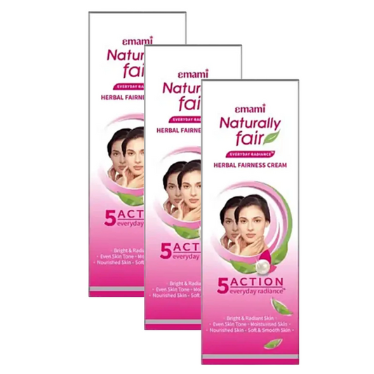 Emami Naturally Fair Everyday Radiance Herbal Fairness Cream 50ml (Pack of 3)