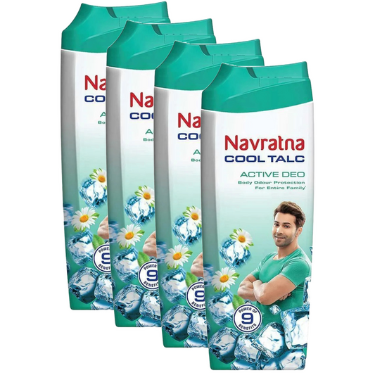 Navratna Active Deo Cool Talc - 50g (Pack Of 4)