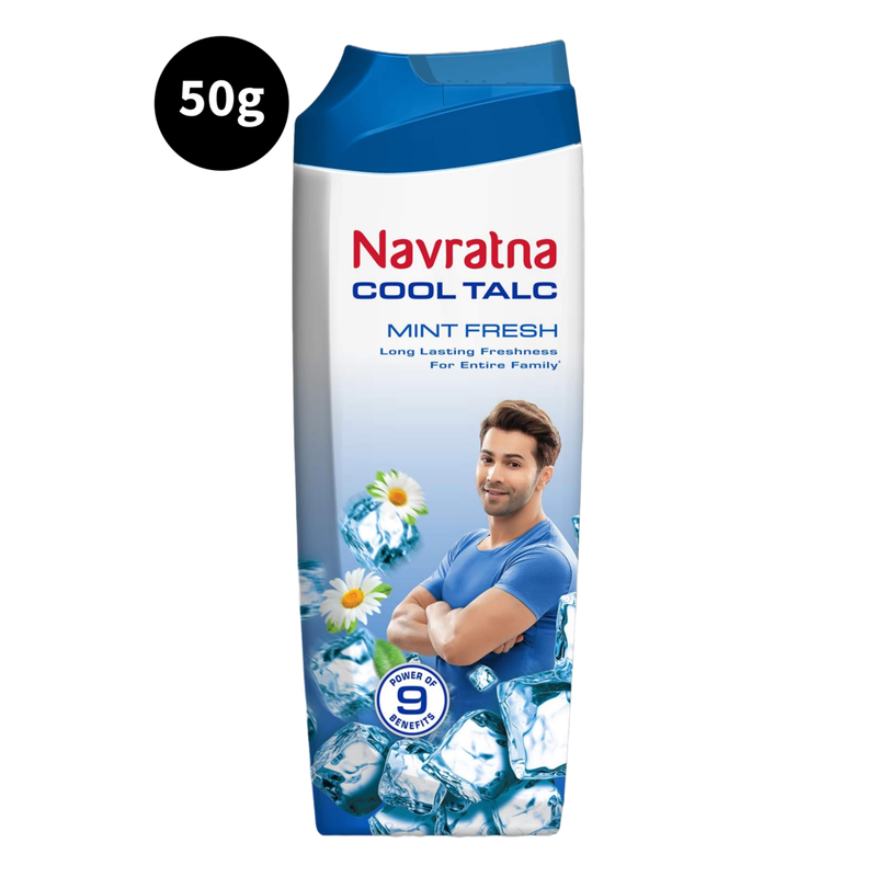 Navratna Mint Fresh Cool Talc Bottle - 50g