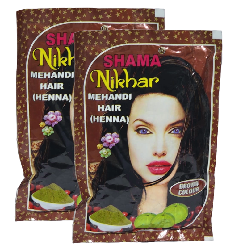 Shama Nikhar Mehandi Henna Brown Colour Hair - 45g (Pack Of 2)