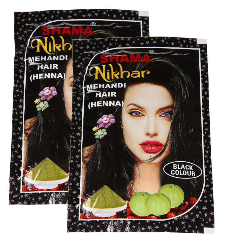 Shama Nikhar Mehandi Henna Black Colour Hair - 45g (Pack Of 2)